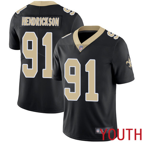 New Orleans Saints Limited Black Youth Trey Hendrickson Home Jersey NFL Football 91 Vapor Untouchable Jersey